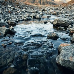 close up of river in the mountain