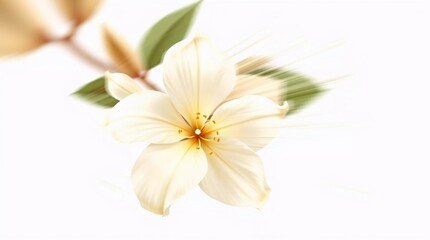 Fototapeta premium Flor blanca con su tallo y hoja moviendose a gran velocidad