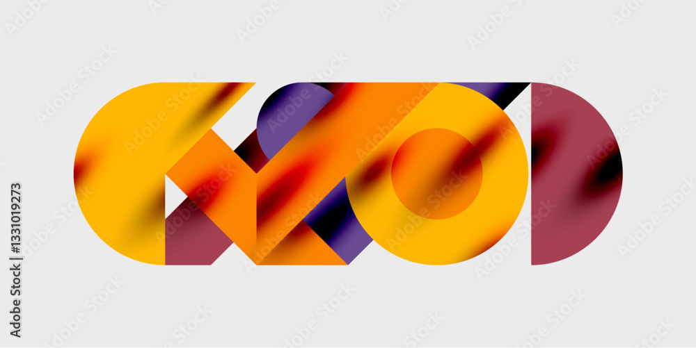 Aufkleber Modern abstract background featuring circles, lines, and triangles in a dynamic geometric composition. Perfect for stylish, tech, or creative-themed designs