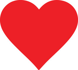 Red heart icon isolated on white background, a symbol of love and romance