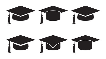 Graduation cap and diploma set with tassel in black, symbolizing academic achievement and success