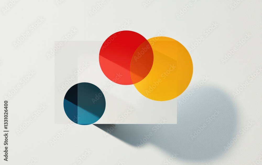 Aufkleber abstract overlapping circles on textured background