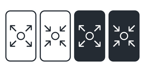 Phone screen enlarge icon. Illustration vector