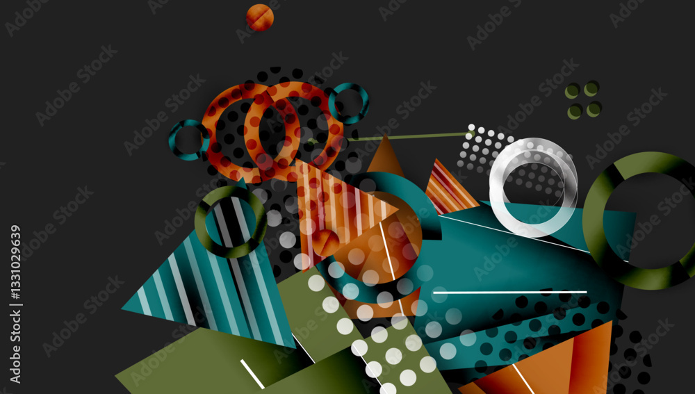 Aufkleber abstract background geometric design with colorful gradients