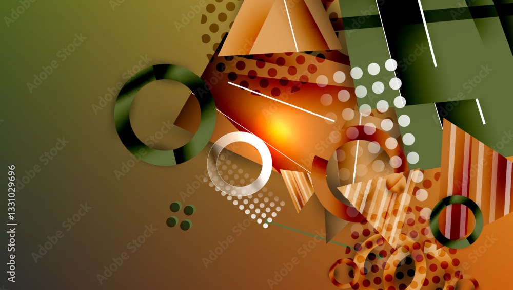 Poster creative triangles and circles composition