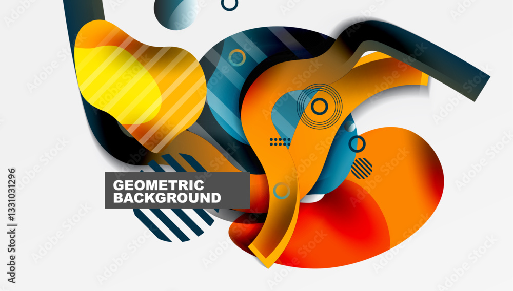 Poster vibrant abstract background overlapping shapes
