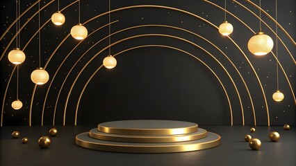 abstract background with golden stars