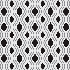 Horizontal diamond shaped rectangular design without any connection for pattern and background. Red, Black and white seamless pattern with card suits.