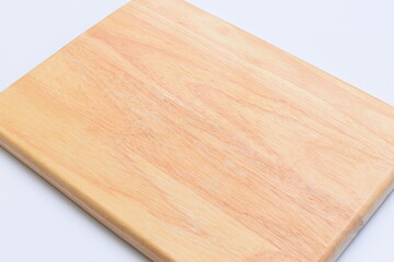 brown wooden tray isolated on white background