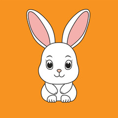 Hand drawn Rabbit cartoon character vector illustration