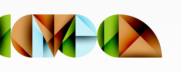 Minimal geometric abstract background. Circle square and triangle design