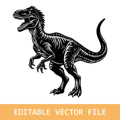 Obraz premium Tyrannosaurus rex or t rex dinosaur isolated on white. Comic style vector illustration.