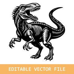 Tyrannosaurus dinosaur silhouette vector illustration