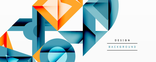 Circles squares lines abstract background