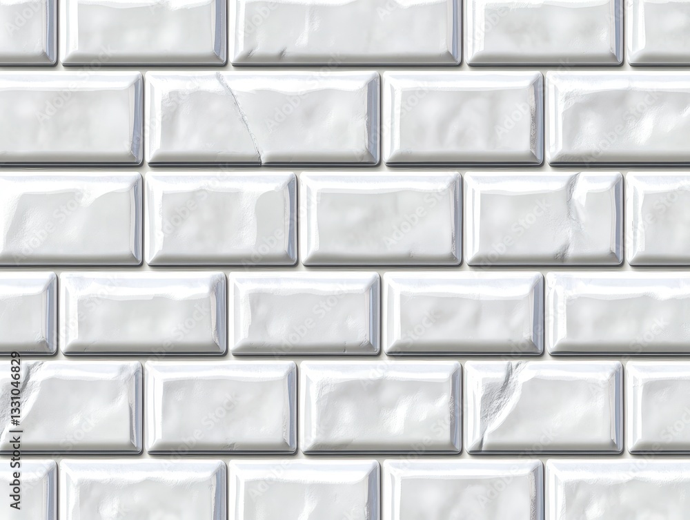 Aufkleber white glossy rectangular tiles seamless pattern