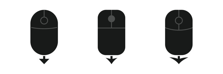 Scroll down icon set vector art