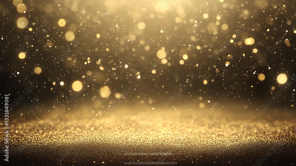 Aufkleber golden particles shimmer against a dark background, creating a magical, ethereal atmosphere.
