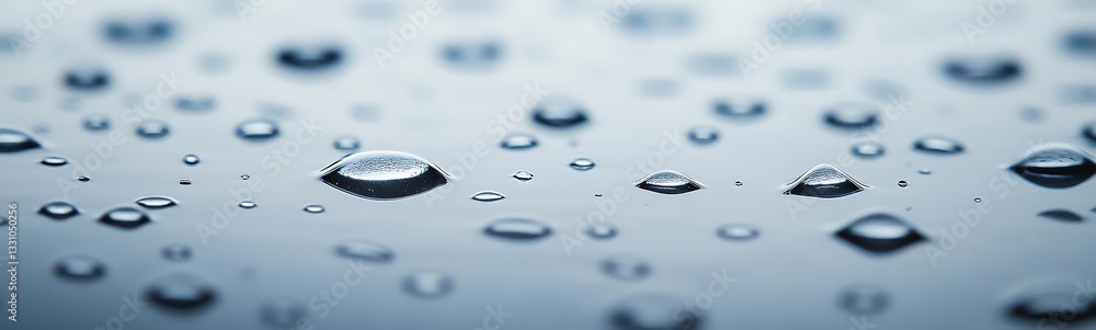 Aufkleber close-up of water droplets on a smooth surface, creating a serene and tranquil effect.
