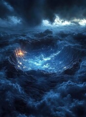 Obraz premium Stormy clouds hide a luminous valley