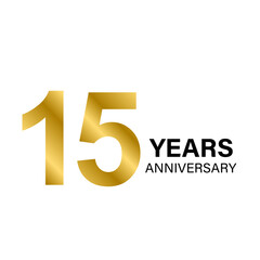15 years anniversary gold icon vector for graphic design