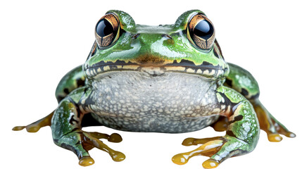 green frog isolated on white background
