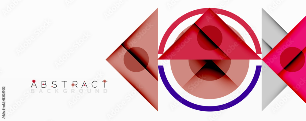 Aufkleber abstract geometric composition with intersecting triangles, circles, and gradients, creating a dynam