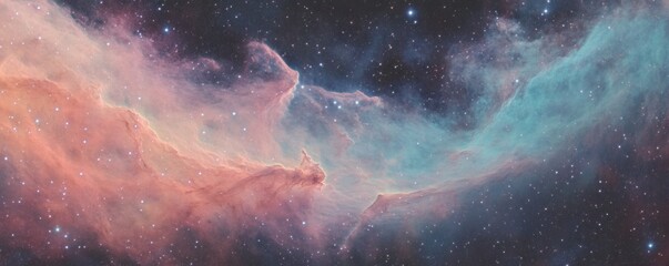 Fototapeta premium A stunning celestial nebula with stars and vast colorful clouds
