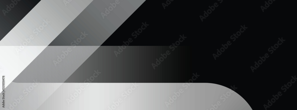 Poster black and silver gradient abstract background with copy space