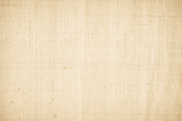 Brown sackcloth woven texture background in natural pattern. Jute hessian burlap, linen background in light beige cream color blank. Weaving canvas fiber line cotton cloth textured as organic.