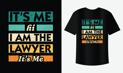 Retro Lawyer T-Shirt Design - Bold Typography with Distressed Vintage Letterpress Style
