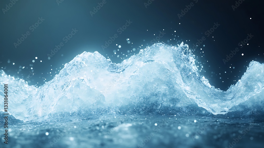 Leinwandbilder dynamic water waves create a captivating splash effect against a dark background.