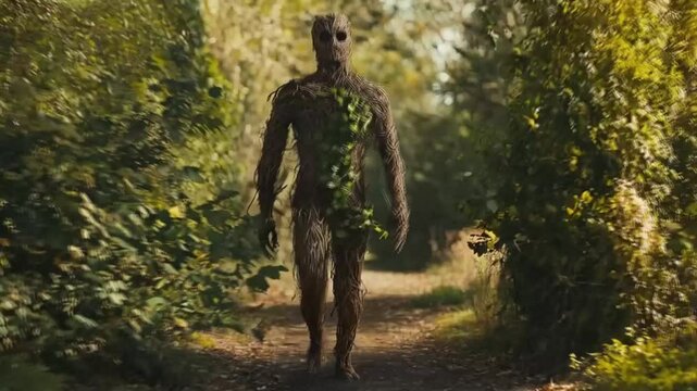 The root man walked slowly through the forest, his feet blending seamlessly with the earth beneath him.