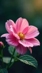 Soft petals of pink flower glisten with dew drops, petals, flower