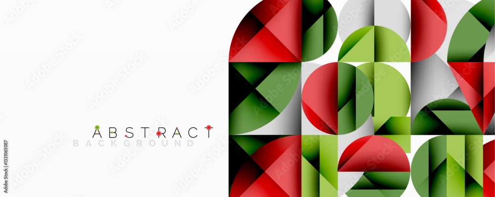 Poster abstract geometric artwork with overlapping circles and gradients, circle square triangle shapes bac