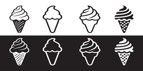 ice cream icon set vector