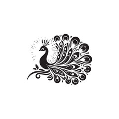 Peacock icon vector symbol design art illustration.