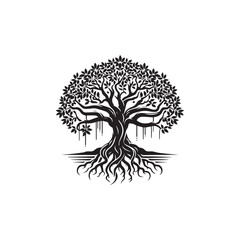  Banyan Tree icon vector symbol design illustration