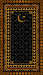 beautiful design of Muslim prayer rug. This Islamic carpet is for holly chanting to Allah and you can use this muslim rug to pray at masjid in Turkey Saudi Arabia Malaysia Egypt Makkah