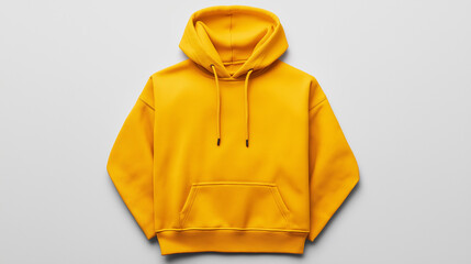 mockup display realistic yellow hoodie plain