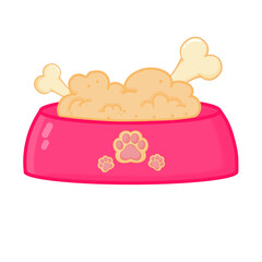 Dog food in a dog bowl