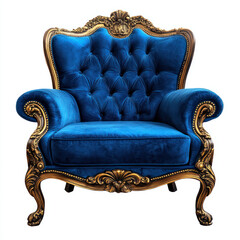 blue armchair isolated on white background