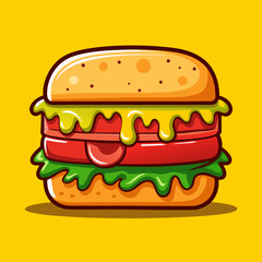 hamburger on a white background