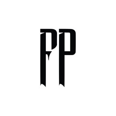 FP monogram logo design letter text name symbol monochrome logotype alphabet character simple logo