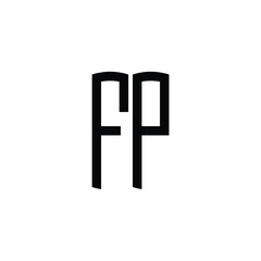 FP monogram logo design letter text name symbol monochrome logotype alphabet character simple logo