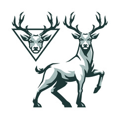DEER STAG ILLUSTRATION LOGO DESIGN