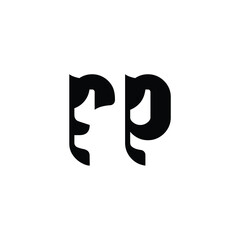 Obraz premium FP monogram logo design letter text name symbol monochrome logotype alphabet character simple logo