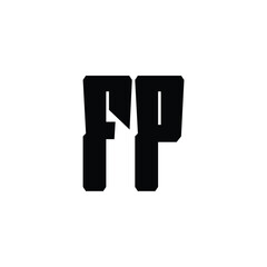 FP monogram logo design letter text name symbol monochrome logotype alphabet character simple logo