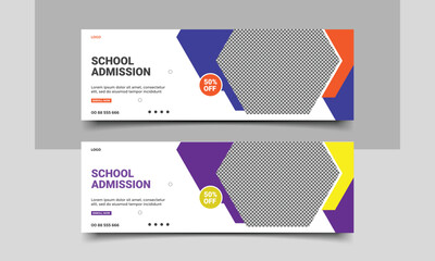 school admission cover or web banner template.