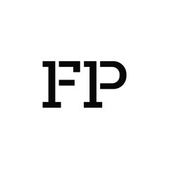 FP monogram logo design letter text name symbol monochrome logotype alphabet character simple logo