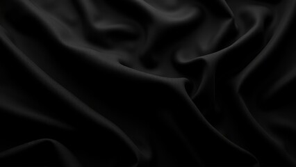 Obraz premium Black cloth with smooth, flowing folds creating a textured and elegant appearance.